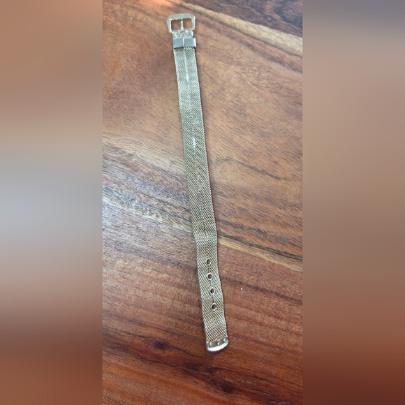 VINTAGE faux Turquoise Goldtone Belt Style Mesh Bracelet - Picture 7 of 7